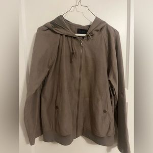 Suede Zip up Hoodie